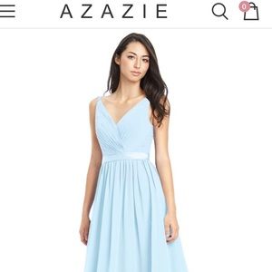 Azazie Leanna sky blue bridesmaid dress